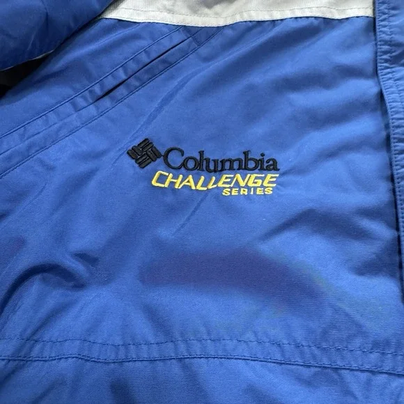 VTG Columbia Challenge Series Men's XL Blue Ski Jacket Hooded 90s Fleece Lined